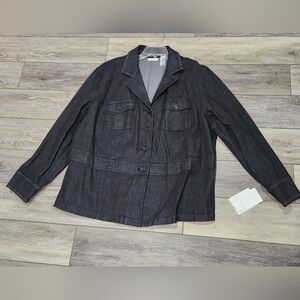 Liz Claiborne Dark Black Denim Jacket Size 3X